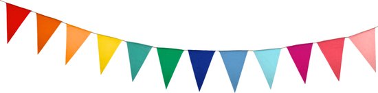 guirlande d'anniversaire a sunny day - flag line fabric birthday - décoration d'anniversaire - 100% coton - décoration d'anniversaire - décoration de fête durable - guirlande en tissu - flag line 10 mètres - flag line coloré - décoration d'anniversaire