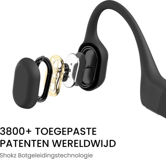 Casque de sport Shokz OpenRun USB-C à écoute ouverte – Conduction osseuse – Sans fil – IP67 – Noir