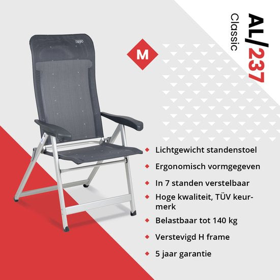 Crespo - Chaise de plage - AL/237 - Gris foncé