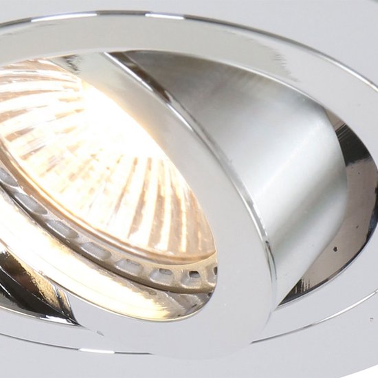 Spot encastrable Pelite 7304CH en chrome brillant, Ø 10 cm - Style moderne, orientable, adapté à un usage intérieur - Steinhauer, métal, électronique, plastique