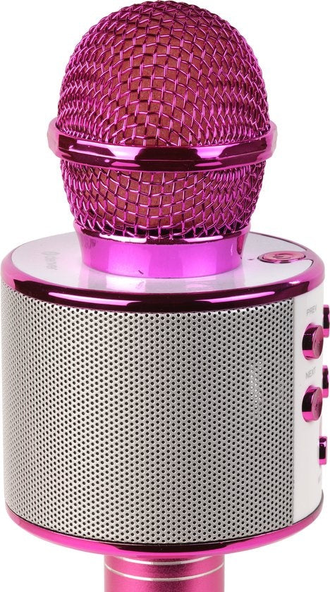 Denver Karaoke Microphone Bluetooth - Sans fil - Ensemble Karaoké - Haut-parleur intégré - AUX - MicroSD - KMS20 - Rose