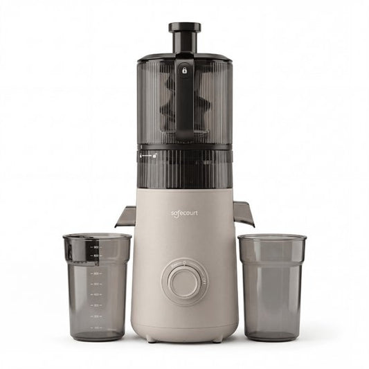 Safecourt Kitchen Slow Juicer XXL - moteur puissant [Technologie de pré-coupe et de pression à froid] - nettoyage facile - sans BPA - juicer Beige