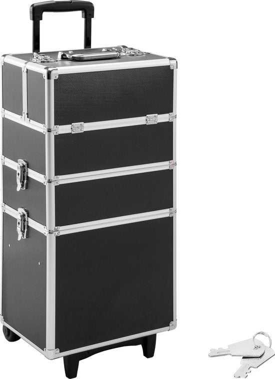 Tectake Cosmetic Case with 3 Shelves - Black - Trousse de maquillage