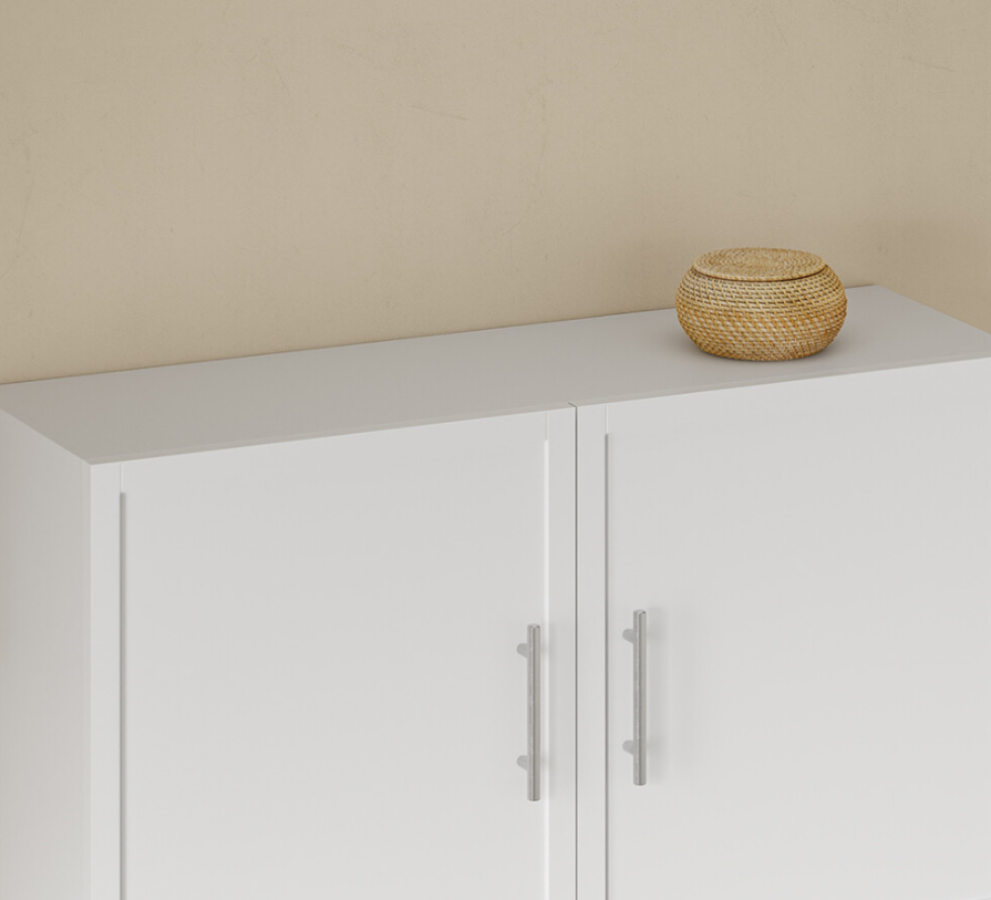 Armoire murale SoBuy 90 x 70 x 28,5 cm - Blanche - 2 portes - Étagère réglable