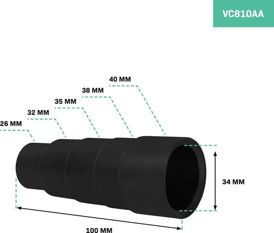 VONROC Adaptateur de vide / Adaptateur universel pour orifices d'extraction de 26-40mm - Pour outils électriques - 3 pièces