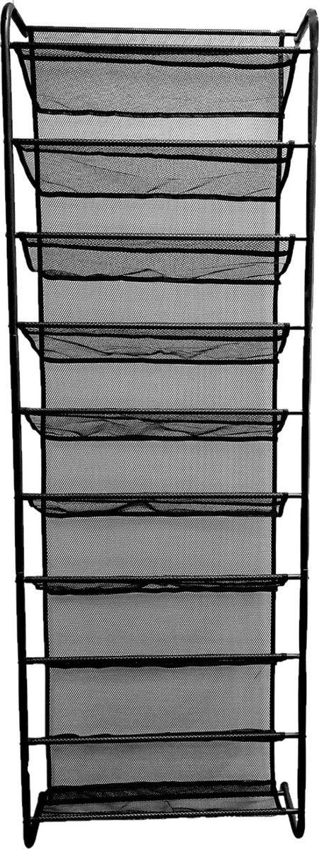 O'DADDY® porte chaussures suspendue en métal - Convient aux portes droites et obtuses, des deux côtés - 20 x 51 x 182 cm - Noir