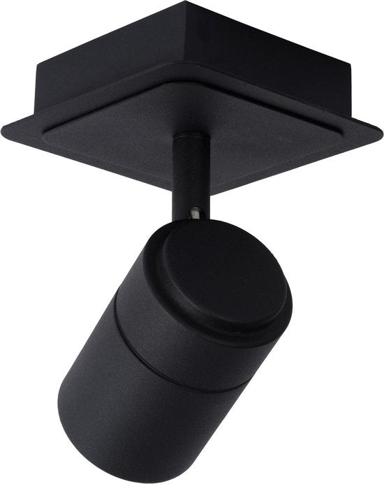 Lucide LENNERT - Spot de plafond (lampe de plafond) pour salle de bains - LED à intensité variable - GU10 - 1x5 W 3000 K - IP44 - Noir
