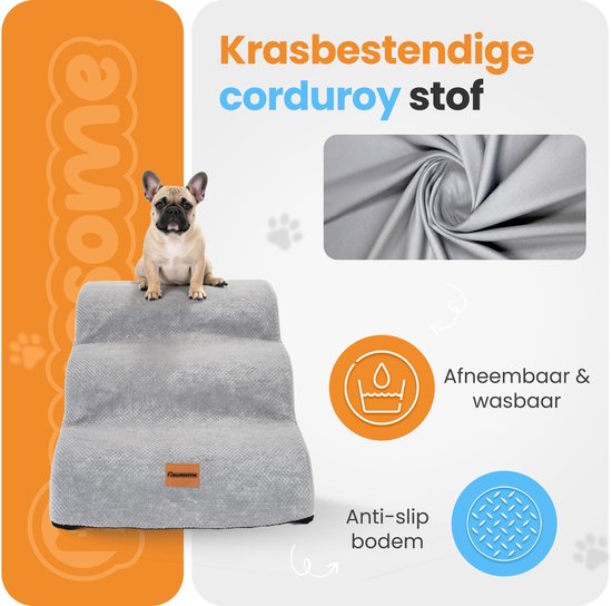 Pawesome - Marchepieds pour chiens - Marchepieds pour chiens - 3 marches - 40 x 60 x 40 - très solide et confortable - matériau 30D