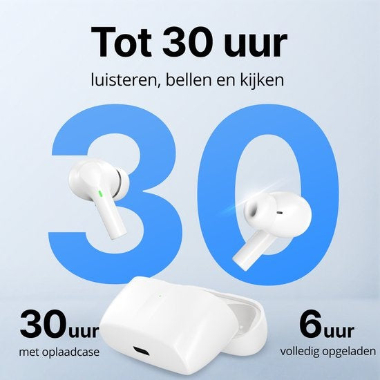 Ecouteurs sans fils Unitone - Ecouteurs Bluetooth - Earpods - Convient à Apple et Android - Blanc