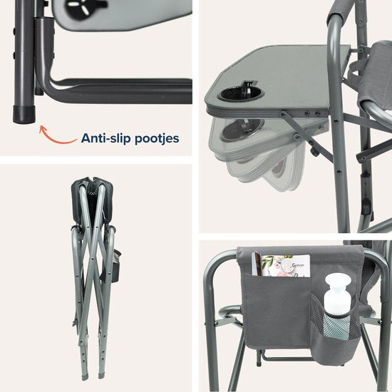 TRVLMORE Chaise de camping - Pliable - Légère - Capacité de charge 120 kg - Gris