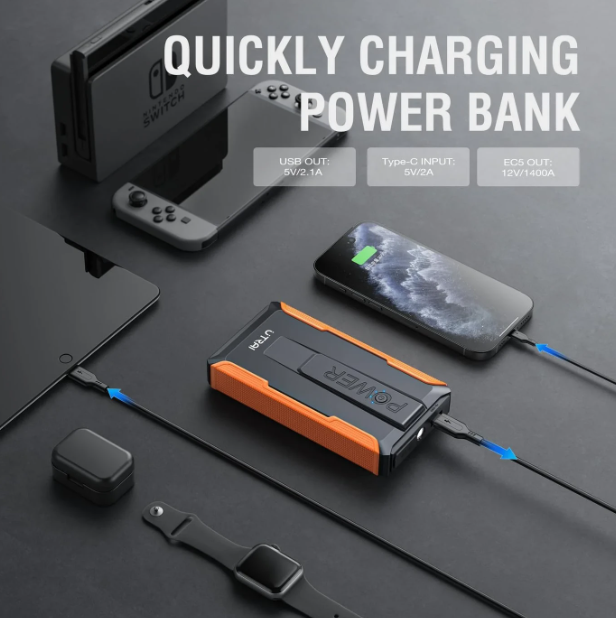 Utrai T1 Jump Starter 2000 A - Noir - Batterie externe 13 200 mAh