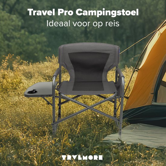 TRVLMORE Chaise de camping - Pliable - Légère - Capacité de charge 120 kg - Gris