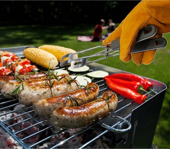Gants de barbecue Vaggan - cuir - marron camel - résistants à la chaleur jusqu'à 250 degrés