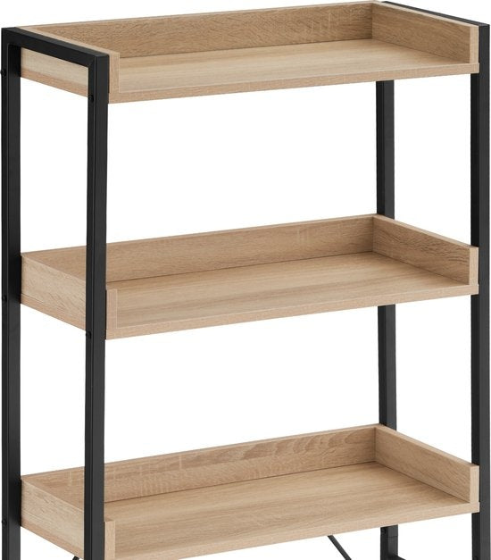 tectake Etagère de salle de bain Seattle 67 x 25 x 165,5 cm Bois clair industriel, chêne Sonoma - 404864