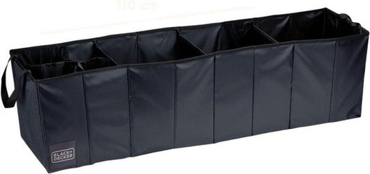 BLACK+DECKER Boîte de rangement pour coffre - 110 x 30 x 30 CM - 5 compartiments - pliable - avec poignées - noir