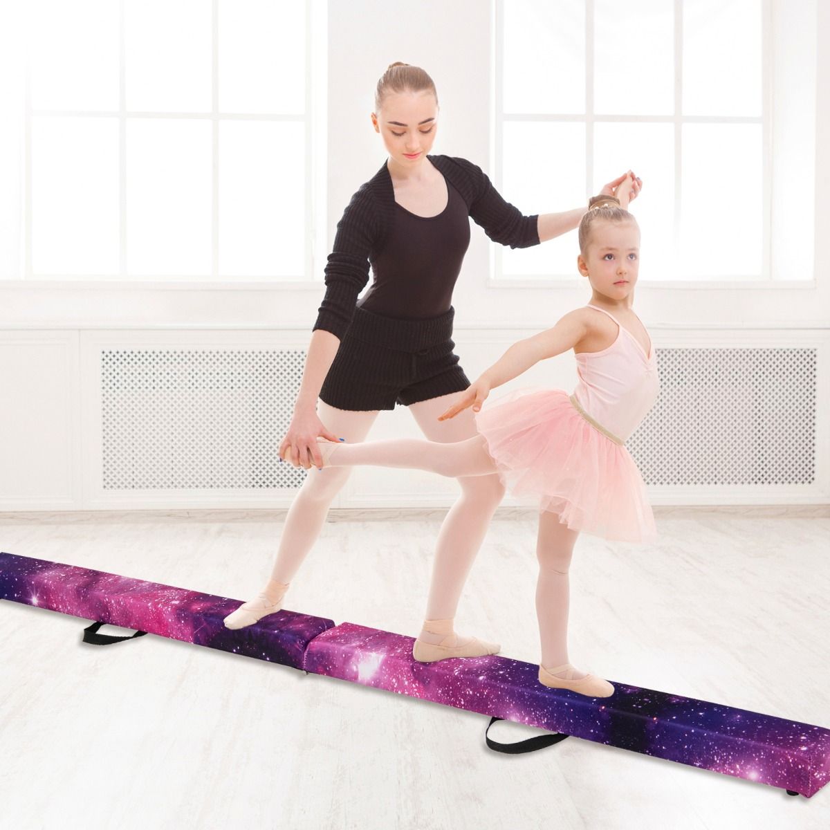Barre d'équilibre pliable Coast - Barre de gymnastique en mousse - Antidérapante - Dimensions : 270 x 10 x 7,5 cm