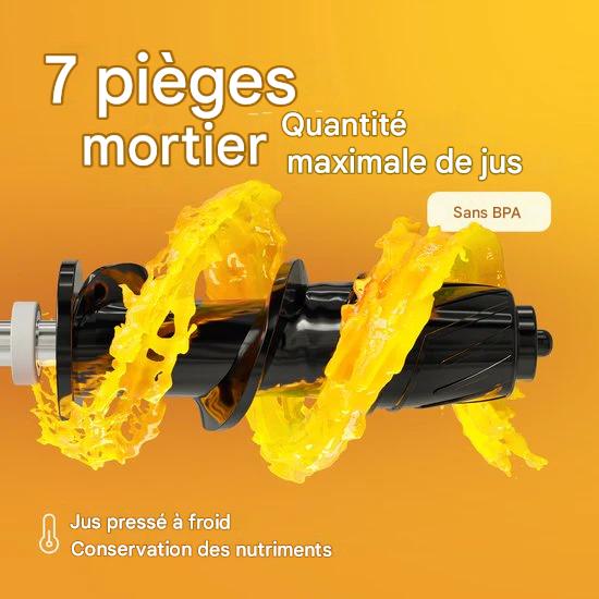 KitchenBrothers Extracteur de jus - Compact - Presse-agrumes - Presse-légumes et fruits - 45 mm - 500 ml - Noir
