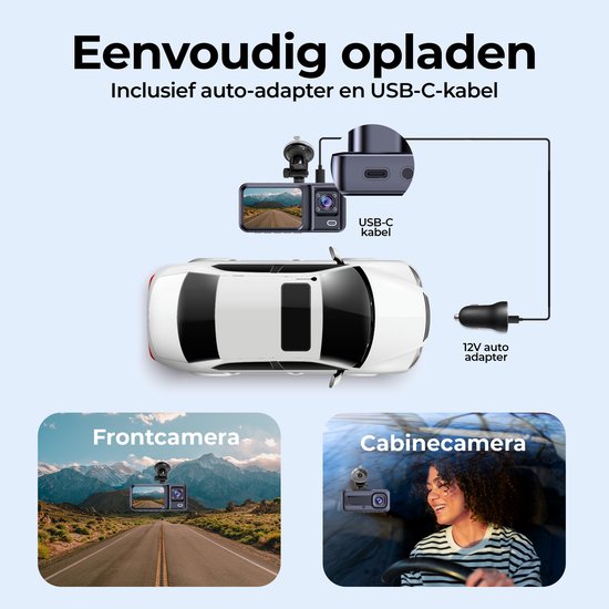 Denver Dashcam - Dashcam pour voiture - Caméra frontale et de cabine - Full HD - Grand Angle 120° - Enregistrement en boucle - Capteur G - CCT2500