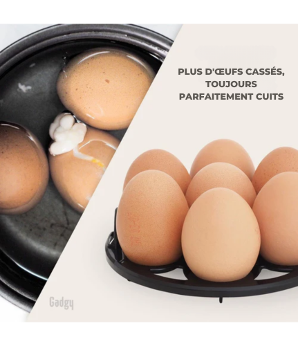 Cuiseur à oeuf - Gadgy - Chauffe oeuf - 7 œufs - Ensemble de 3 pièces - Cuiseur oeuf, légumes, et plus - Verre doseur inclus