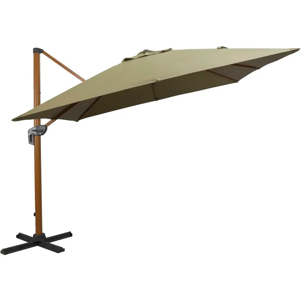 Parasol suspendu Nancy - Vert - 300 x 300 cm - Rotation à 360° avec pied