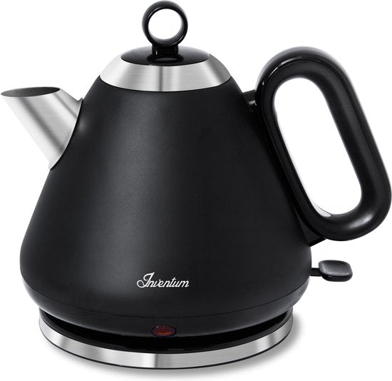 Inventum HW617B - Bouilloire rétro - Capacité 1,7 litre - Acier inoxydable - 2200 watts - Noir/ acier inoxydable