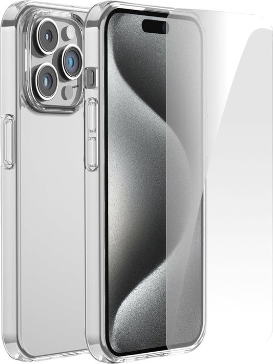 Phone Case Transparent Fit Iphone 15 Pro Case Transparent With Screen Protector Protective Glass