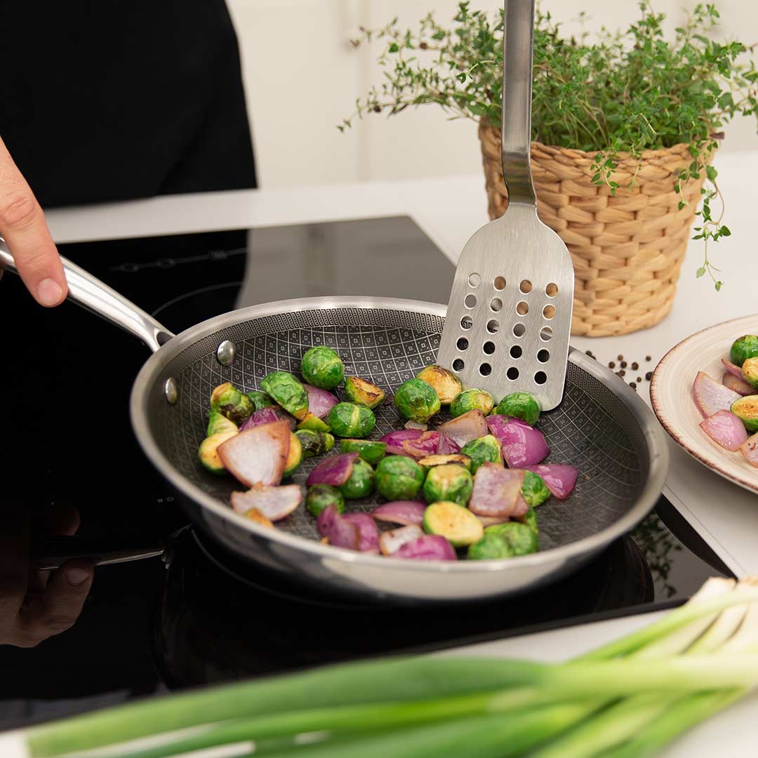 Casserole Livington Titan Pan 20 cm - Acier inoxydable avec revêtement antiadhésif diamanté - Thermomètre numérique inclus