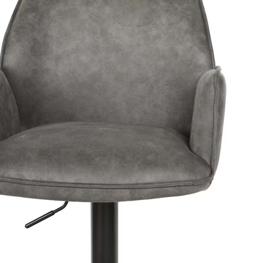 Duopack Tabouret de bar Jill - 2x Tabouret de bar Jill - 51 x 53 x 96-116 cm - Microfibre Anthracite