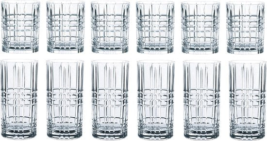 Nachtmann - Verres à whisky et à long drink Square - Lot de 12 - Whisky - Long drink