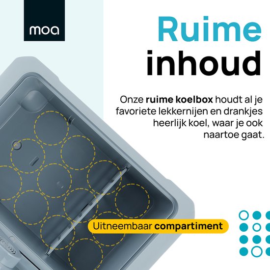 MOA Coolbox électrique 12v 230 volt - Coolbox 40L - Frigobox - Réfrigérateur de camping - Voiture et camping - Gris