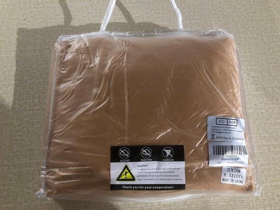 Voile d'ombrage rectangulaire - Protection UV - 1 pièce - Sable - 2x3m