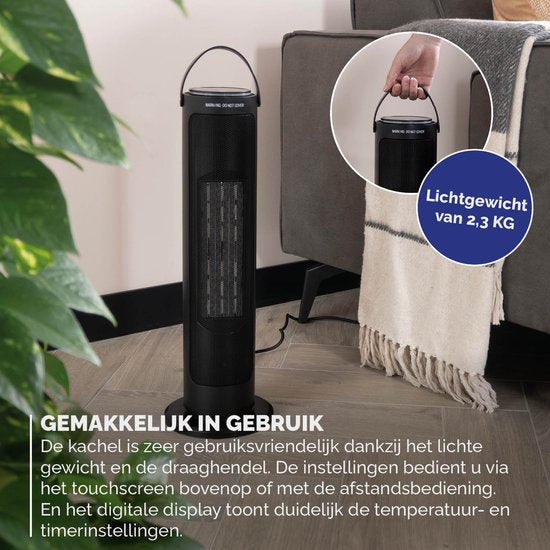 BREND BR-2221 Ceramic Fan Stove with ECO Mode and Thermostat 15-35 °C - Cuisinière électrique - Chauffage - 2000W - Noir