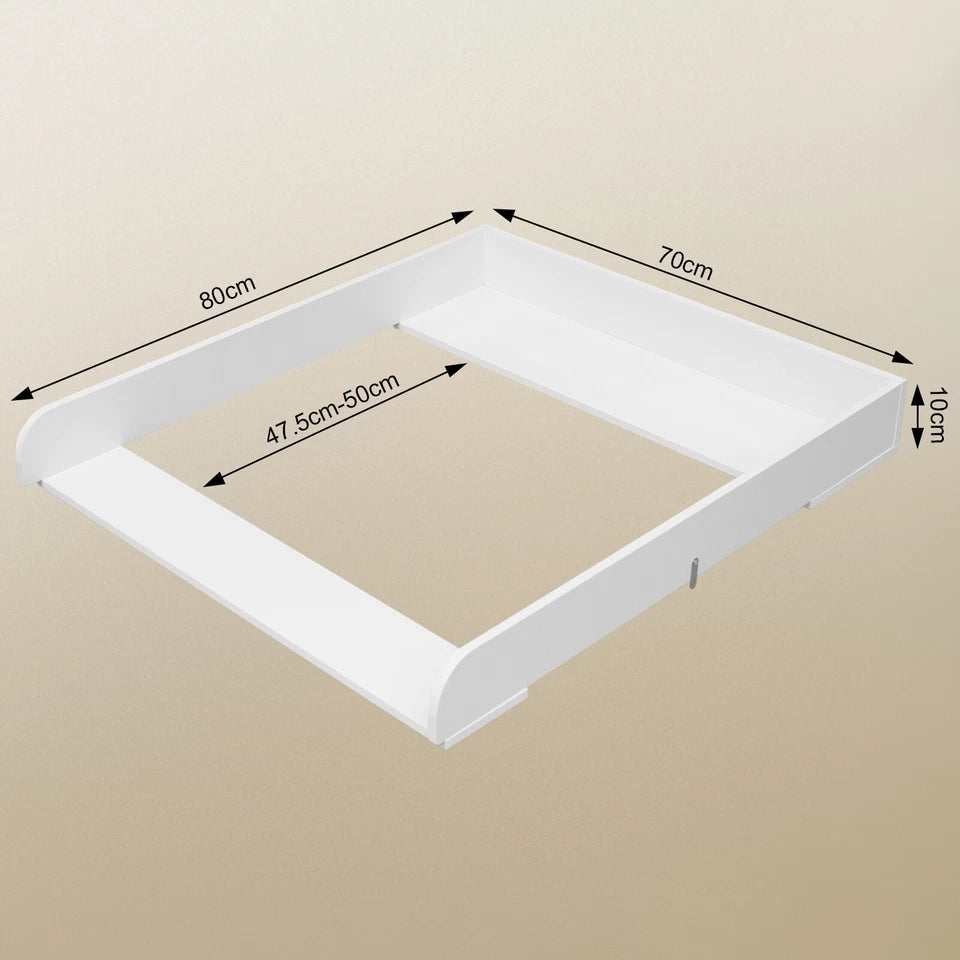 Matelas à langer Woltu - Modèle à poser - 80 x 70 x 10 cm - MDF - Blanc - Table à langer