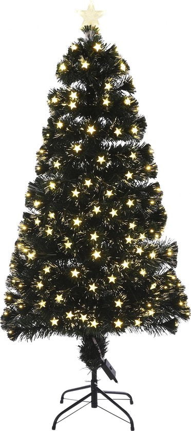 Luca Lighting Arbre de Noël artificiel Mercure avec éclairage LED en fibre optique - H150 x Ø65 cm - Vert
