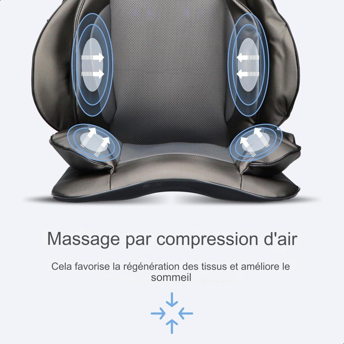 Fauteuil de massage Shiatsu - Lifeproducts - Chauffage infra-rouge - Vibration - Compression d'air - noir