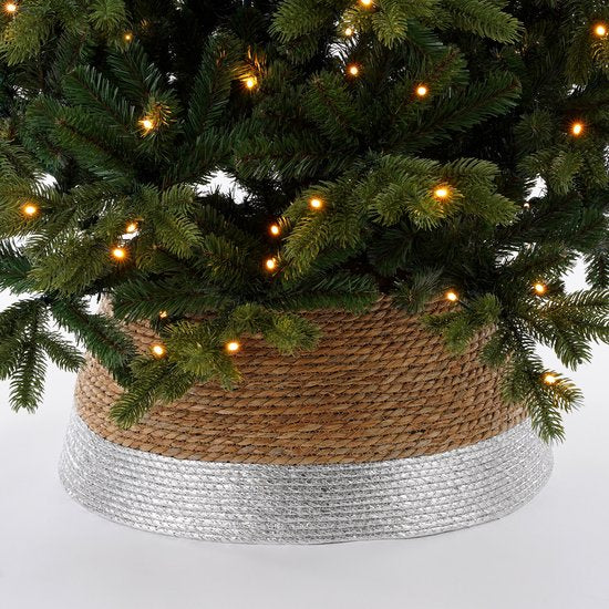 Décoration Noël - House of Seasons - Jupe de sapin de Noël - H26 x Ø58 cm - Silver