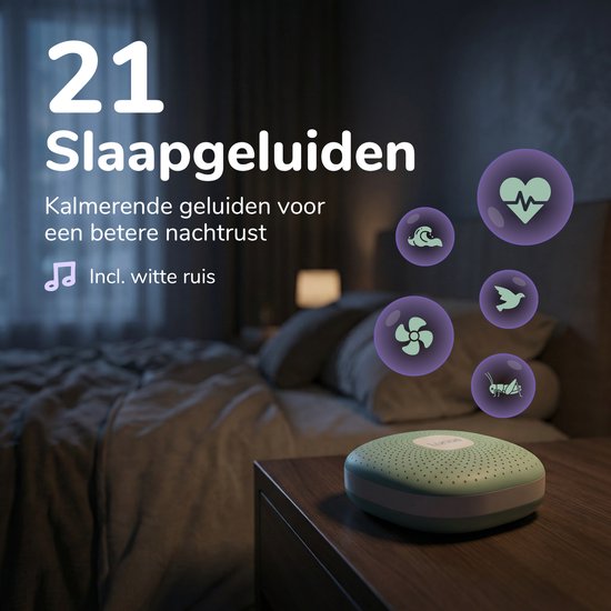 Lunae White Noise Machine 2026 - Appareil à bruit blanc avec veilleuse - Convient aux bébés, aux enfants et aux adultes - Aide au sommeil pour bébés - Entraîneur de sommeil pour enfants - Vert menthe