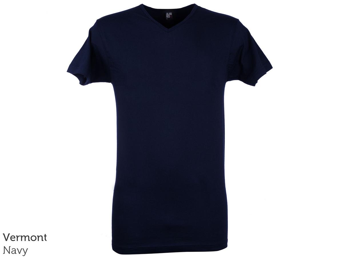 T-shirt Alan Red Basic - Col en V - taille L - Black Vermont