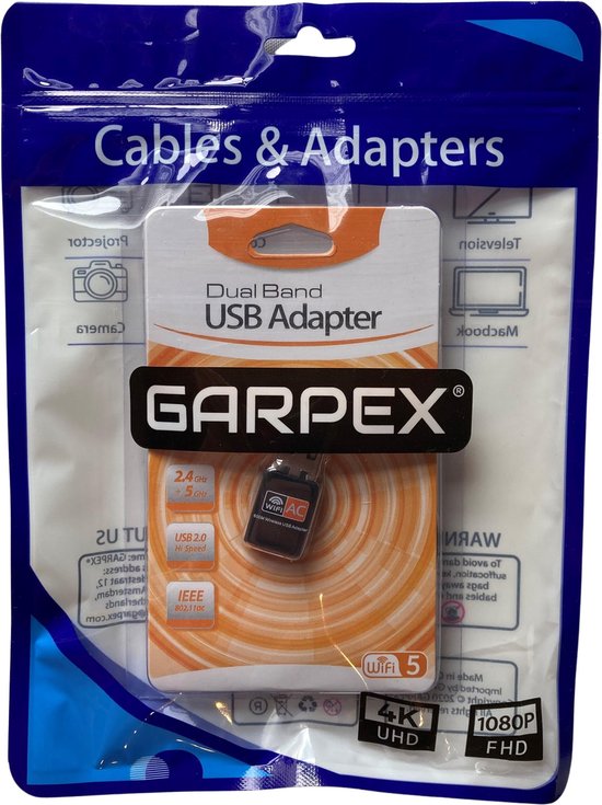 Adaptateur USB Wi-Fi Garpex® 600 Mbps - Bi-bande - Design compact