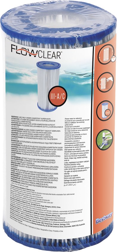 Bestway Type III Filtre pour pompe de piscine - Pour une eau cristalline