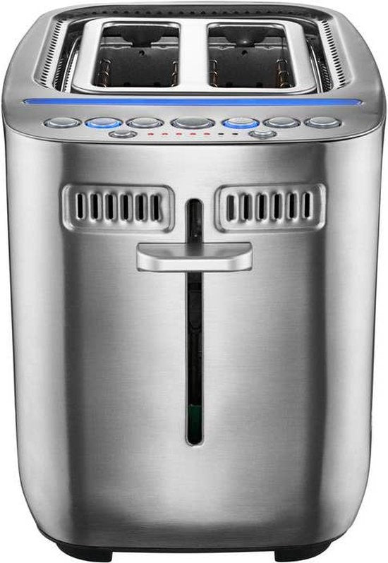Solis - Grille-pain - Acier inoxydable argenté - Avec Sandwich-Zangen & Bagelfunktion - Puissance 1635 Watt - Grille-pain professionnel à 2 tranches