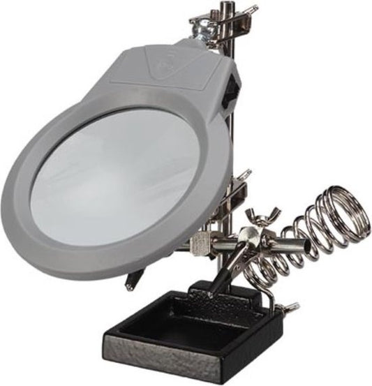 Velleman Handy troisième main avec loupe, lampe LED et support pour fer à souder pour les travaux de précision