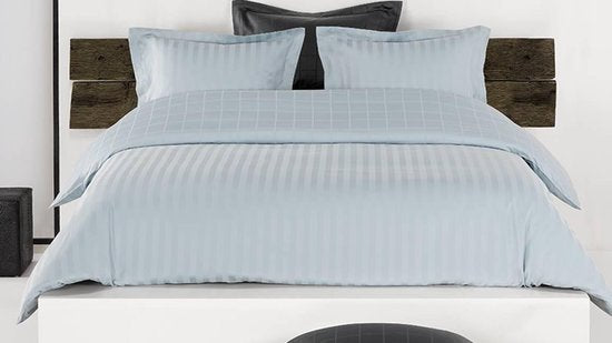 Housse de couette De Witte Lietaer en satin de coton Zygo - Format hôtel - 260 x 240 cm - Bleu
