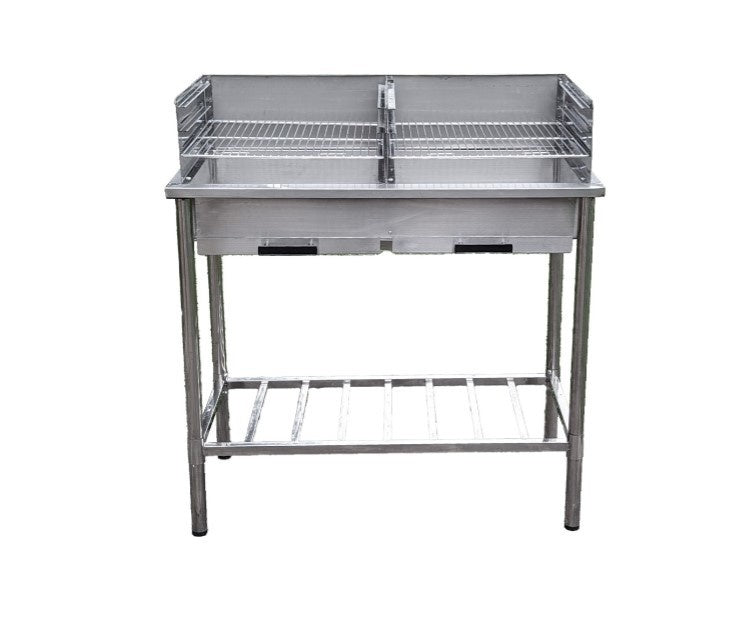 Table de barbecue - Garten - Évier autoportant - Évier de cuisine - Acier inoxydable - Table Extérieure - 100x50.5x87cm