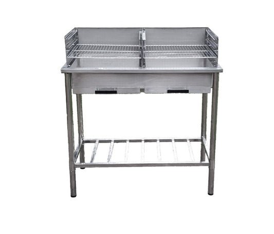 Table de barbecue - Garten - Évier autoportant - Évier de cuisine - Acier inoxydable - Table Extérieure - 100x50.5x87cm