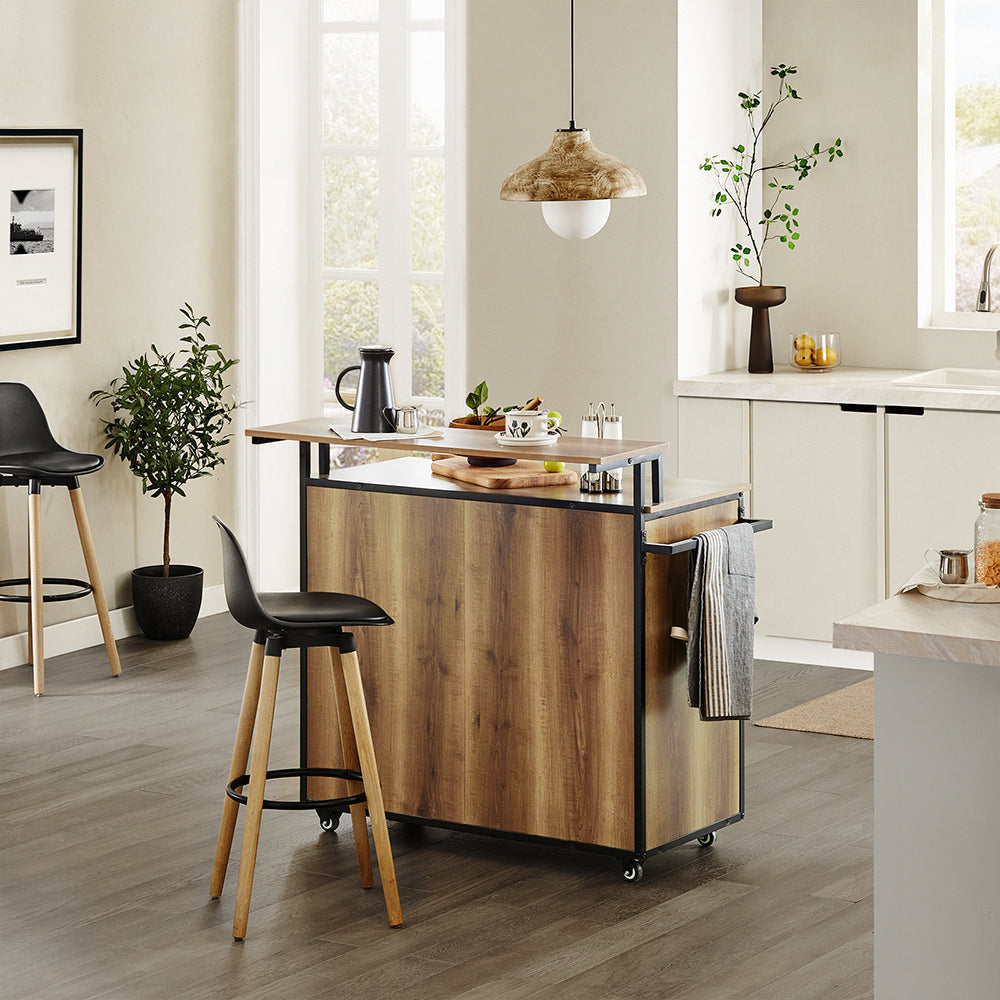 SoBuy Meuble de cuisine sur roulettes - Buffet - 2 Portes + 3 Tiroirs - Max. 75 kg - 113 x 69 x 106 cm - Moderne