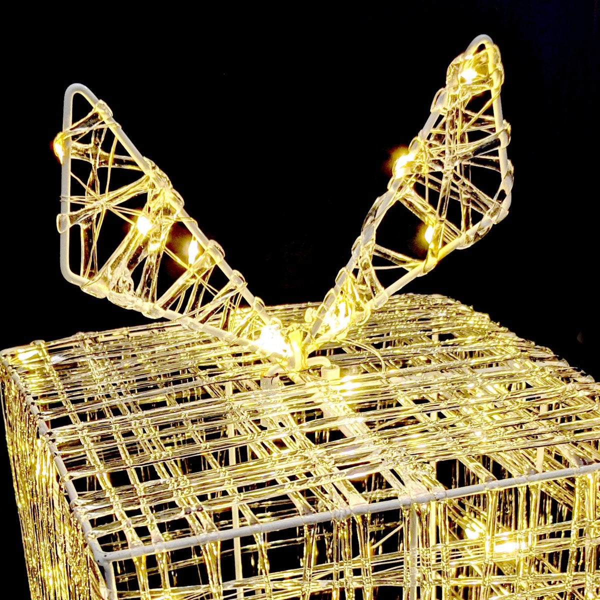 Lot de 3 boîtes cadeaux lumineuses de Noël, 90 LED, Décoration De Noël, Blanc Chaud