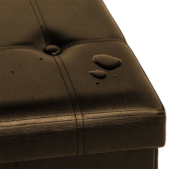 Banc Casaria avec rangement - 80x40x40cm 100L Faux cuir - Marron