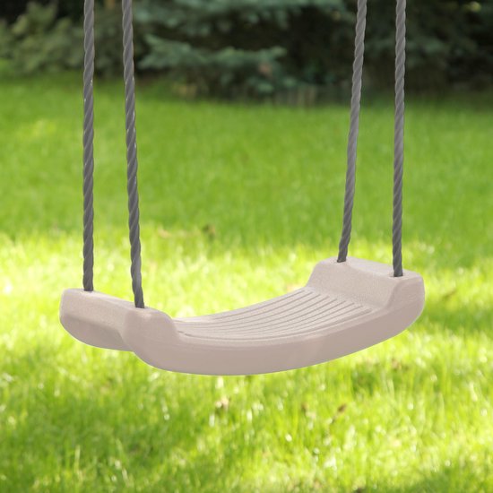 AXI Double Balançoire en Métal Anthracite/Crème - Ensemble de balançoires autoportant avec sièges de balançoire en plastique - Ensemble de balançoires pour enfants