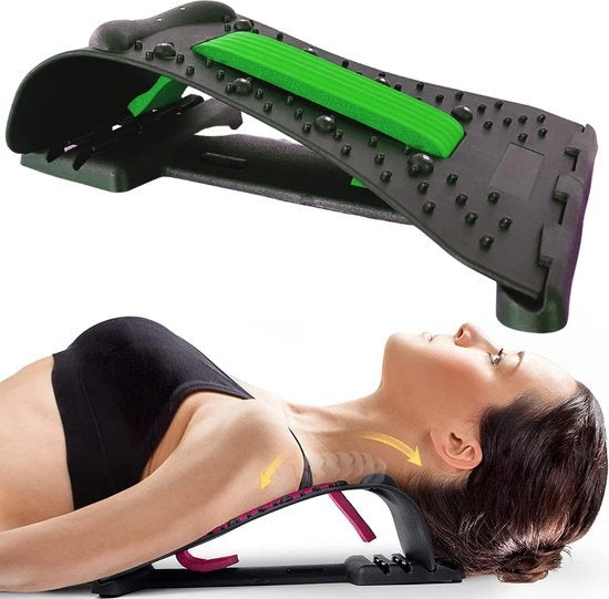 Appareil de massage du cou - EarKings - tirateur de dos avec massage du cou - Étirateur de dos - Vert